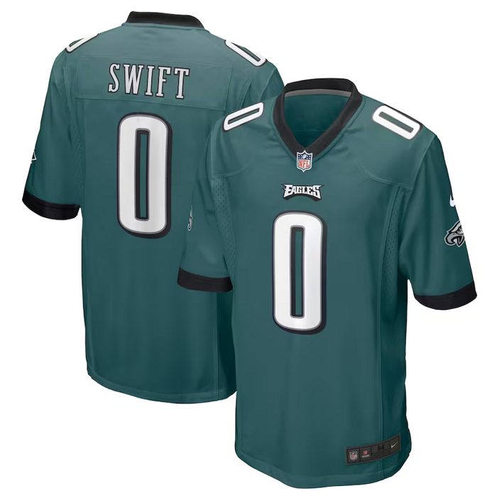 D'Andre Swift Philadelphia Eagles green Game jersey