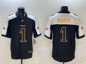 Jalen Hurts Philadelphia Eagles black-gold FUSE jersey