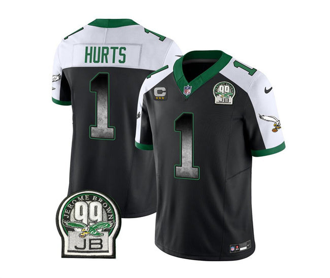 Jalen Hurts Philadelphia Eagles black-white FUSE jersey