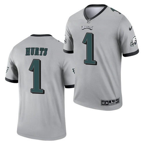 Jalen Hurts Philadelphia Eagles silver Inverted Legend jersey