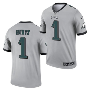 Jalen Hurts Philadelphia Eagles silver Inverted Legend jersey