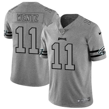 Carson Wentz Philadelphia Eagles gray jersey