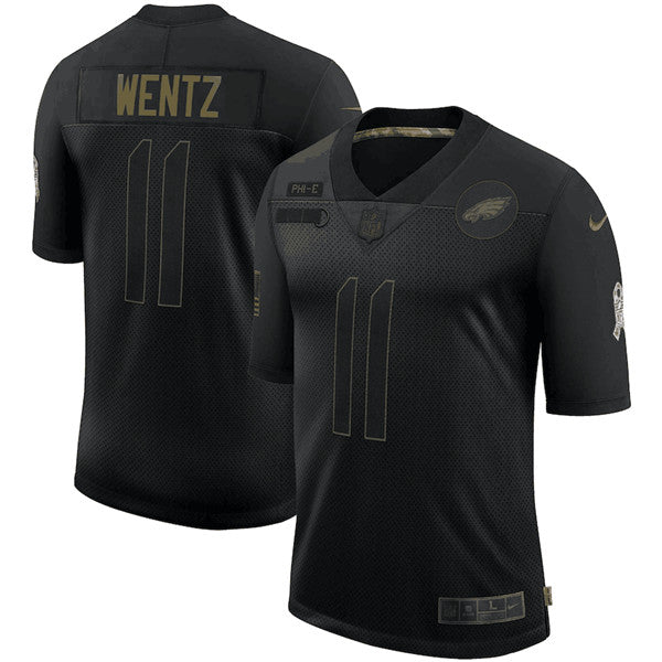 Carson Wentz Philadelphia Eagles black Salute To Service jersey