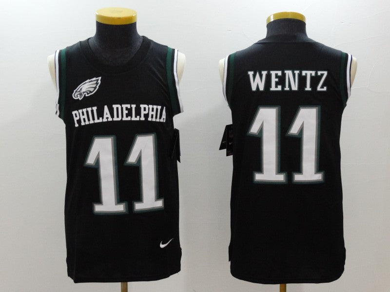 Philadelphia Eagles #11 Carson Wentz Black Tank Top Jersey