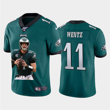 Carson Wentz Philadelphia Eagles green jersey