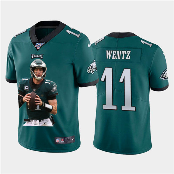 Carson Wentz Philadelphia Eagles green jersey