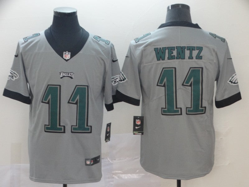 Carson Wentz Philadelphia Eagles silver Inverted Legend jersey