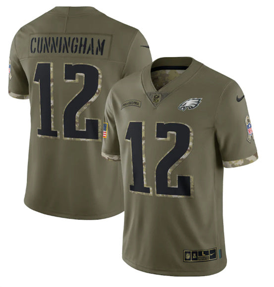 Randall Cunningham Philadelphia Eagles olive Salute To Service jersey