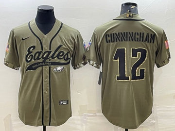 Randall Cunningham Philadelphia Eagles olive Salute To Service jersey