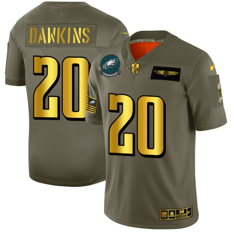 Brian Dawkins Philadelphia Eagles olive-gold Salute To Service jersey