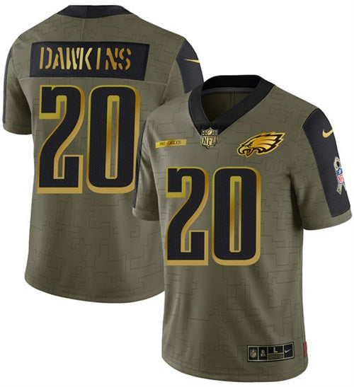 Brian Dawkins Philadelphia Eagles olive Salute To Service jersey