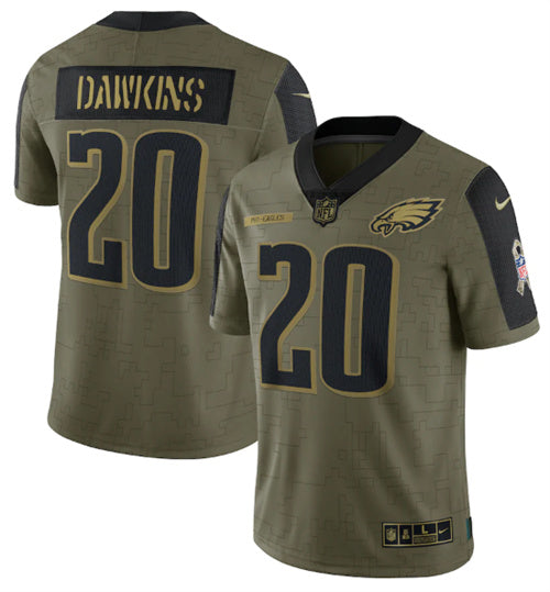 Brian Dawkins Philadelphia Eagles olive Salute To Service jersey