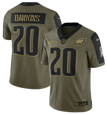 Brian Dawkins Philadelphia Eagles olive Salute To Service jersey