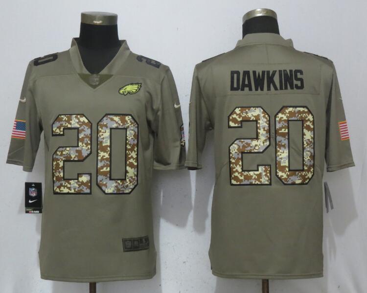 Brian Dawkins Philadelphia Eagles olive Salute To Service jersey