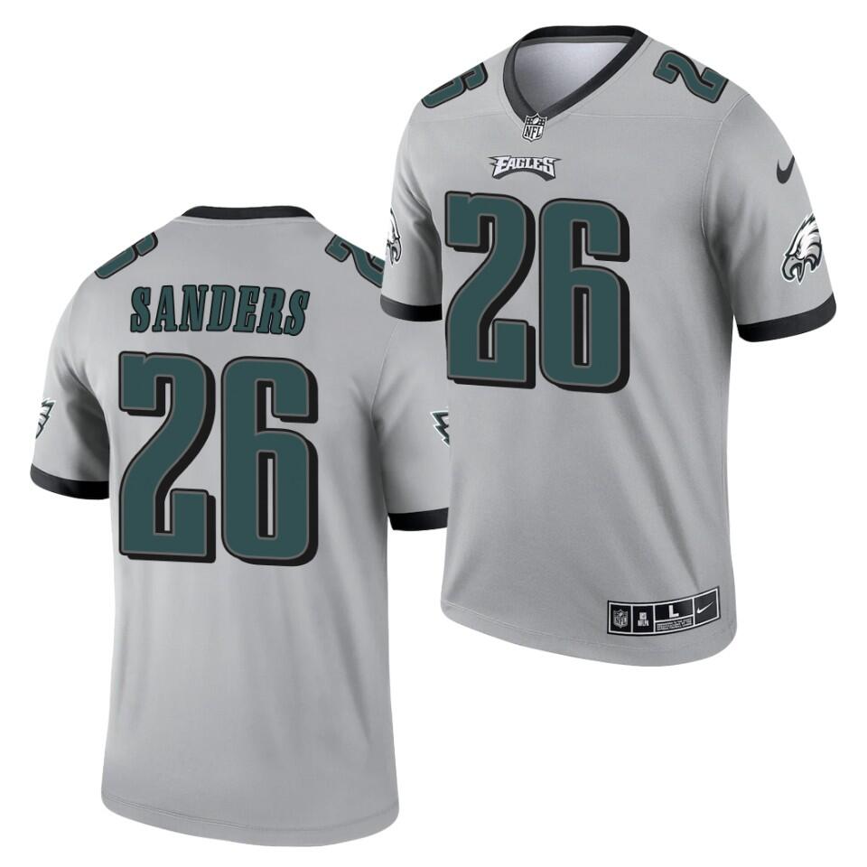 Miles Sanders Philadelphia Eagles silver Inverted Legend jersey