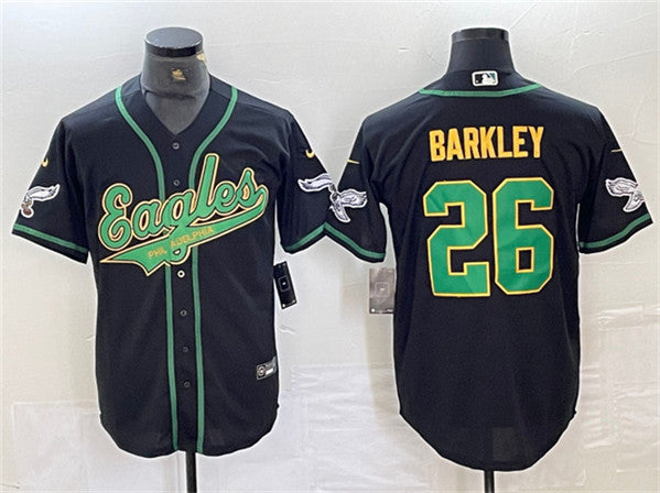 Saquon Barkley Philadelphia Eagles black-gold jersey
