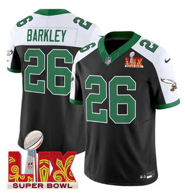 Saquon Barkley Philadelphia Eagles black-white FUSE jersey