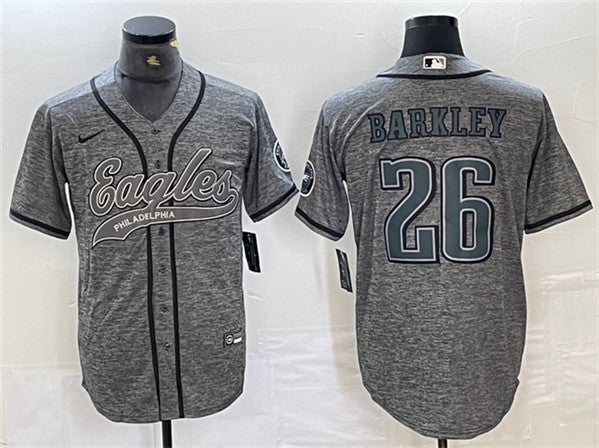 Saquon Barkley Philadelphia Eagles gray jersey