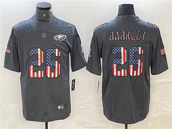 Saquon Barkley Philadelphia Eagles gray Salute To Service jersey