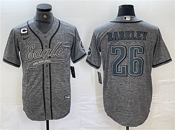 Saquon Barkley Philadelphia Eagles gray jersey