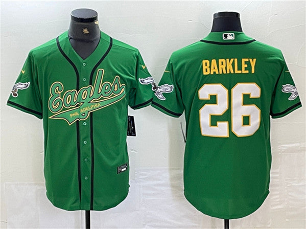 Saquon Barkley Philadelphia Eagles green-gold jersey