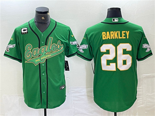 Saquon Barkley Philadelphia Eagles green-gold jersey