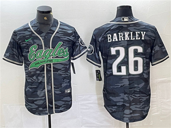 Saquon Barkley Philadelphia Eagles white-gold jersey