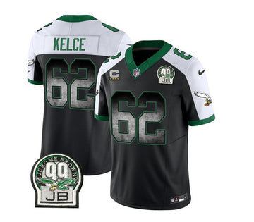 Jason Kelce Philadelphia Eagles black-white FUSE jersey
