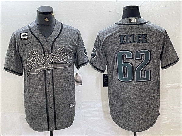 Jason Kelce Philadelphia Eagles gray jersey