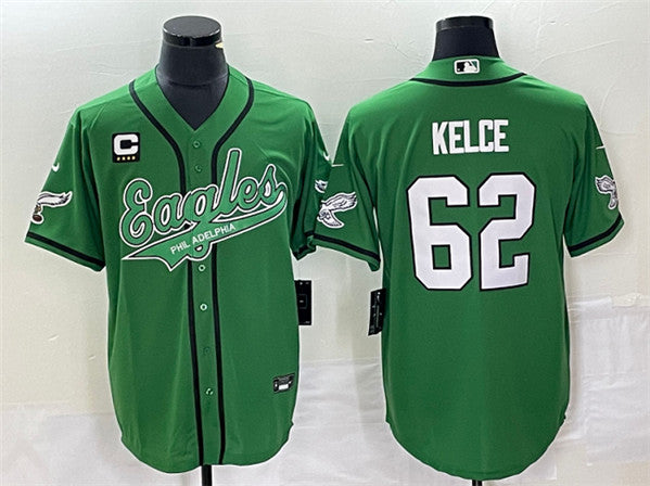 Jason Kelce Philadelphia Eagles green jersey