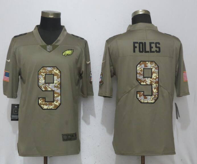 Nick Foles Philadelphia Eagles olive Salute To Service jersey
