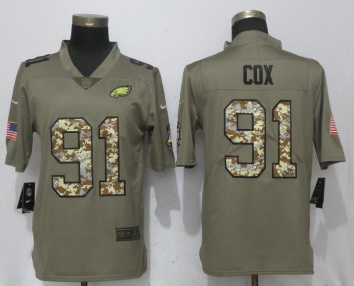 Fletcher Cox Philadelphia Eagles olive Salute To Service jersey