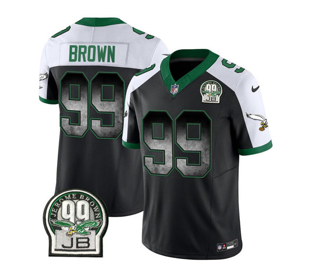 Jerome Brown Philadelphia Eagles black-white FUSE jersey