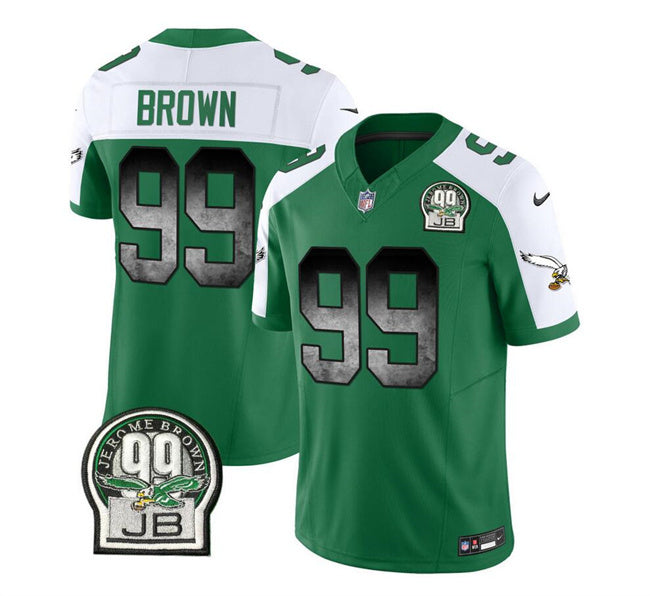 Jerome Brown Philadelphia Eagles green-white FUSE jersey
