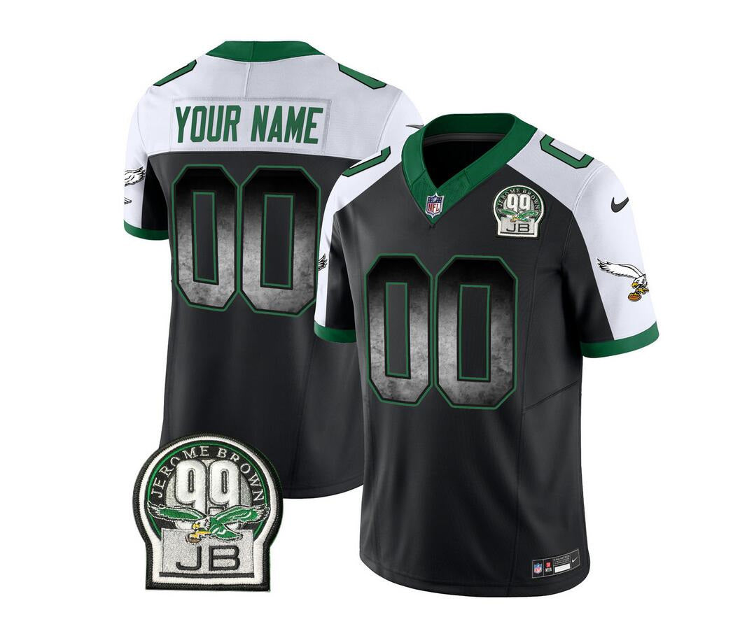 Custom Philadelphia Eagles black-white FUSE jersey