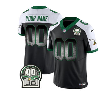 Custom Philadelphia Eagles black-white FUSE jersey