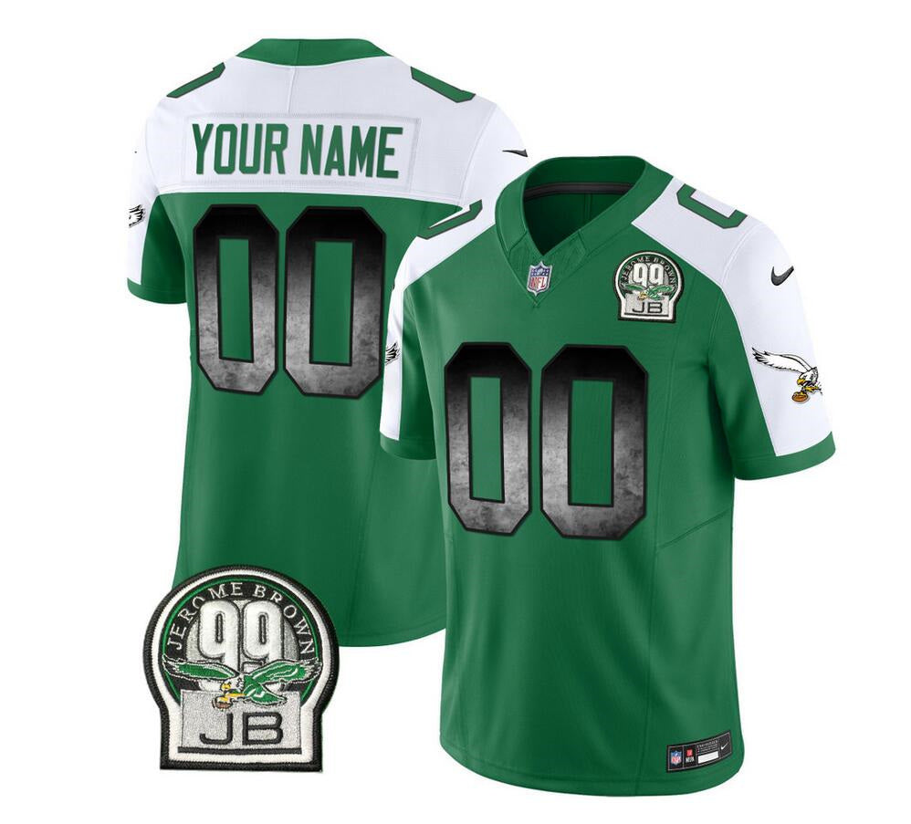 Custom Philadelphia Eagles green-white FUSE jersey