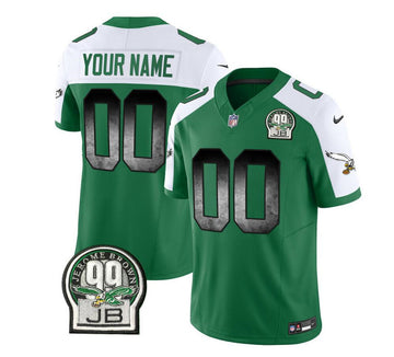 Custom Philadelphia Eagles green-white FUSE jersey