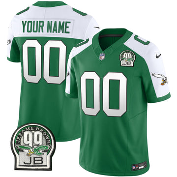Custom Philadelphia Eagles green-white FUSE jersey