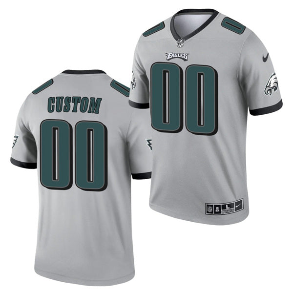 Custom Philadelphia Eagles silver Inverted Legend jersey