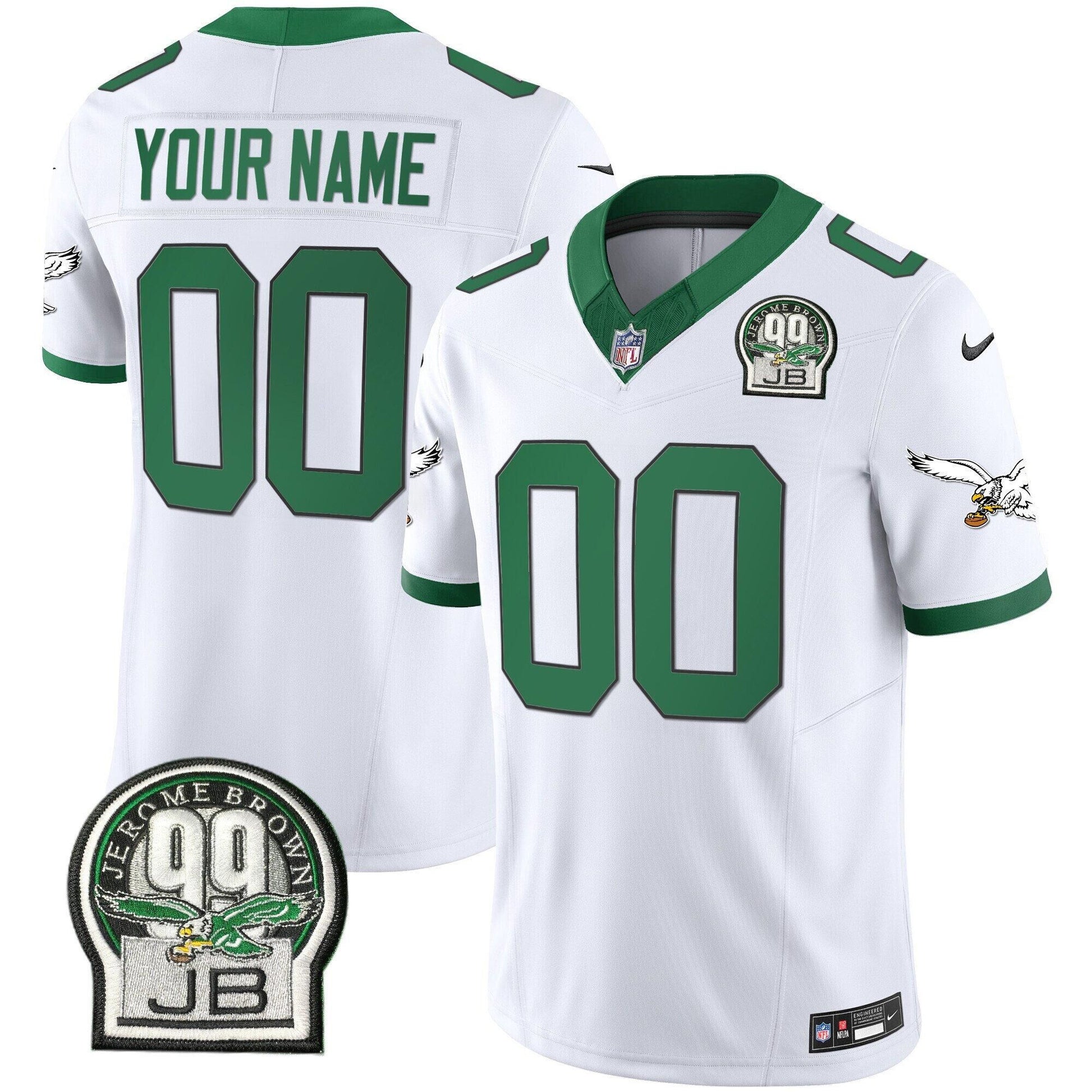 Custom Philadelphia Eagles white FUSE jersey