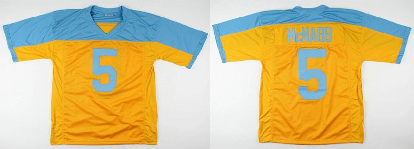 Custom Philadelphia Eagles yellow-blue Throwback jersey