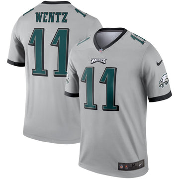 Carson Wentz Philadelphia Eagles silver Inverted Legend jersey