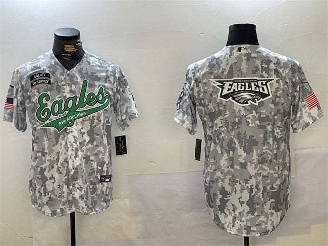 Team Big Logo Philadelphia Eagles camo Salute To Service jersey