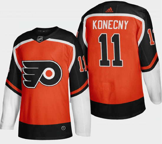 Travis Konecny Philadelphia Flyers orange Reverse Retro jersey
