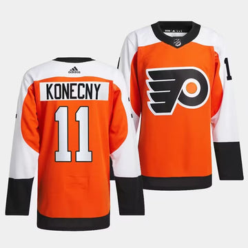 Travis Konecny Philadelphia Flyers orange jersey