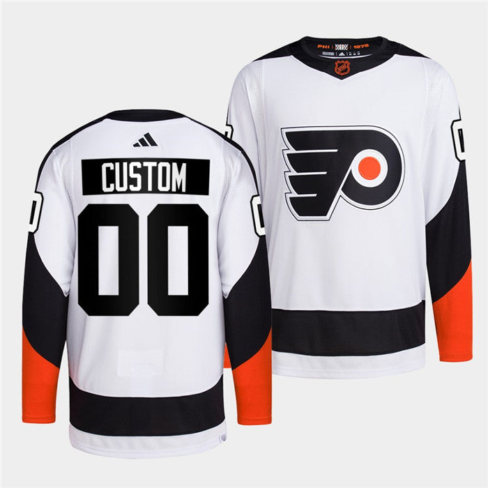 Custom Philadelphia Flyers white Reverse Retro jersey