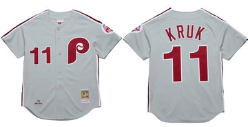 John Kruk Philadelphia Phillies grey jersey