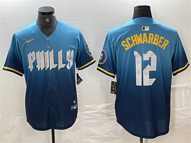 Kyle Schwarber Philadelphia Phillies blue City Connect jersey
