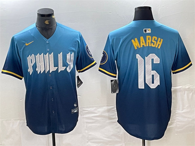 Brandon Marsh Philadelphia Phillies blue City Connect jersey